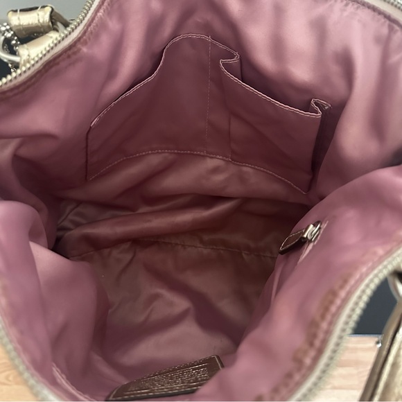 Coach Plaid Pastel Signature Tote with Gold Handles - Picture 6 of 8